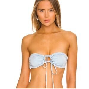 L*Space Dawn Convertible Bikini Top Shimmering Sky Blue XL New